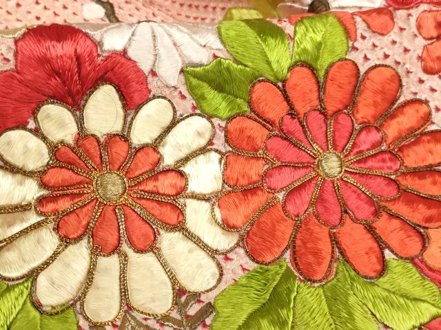 平和屋着物[]お宮参り　女の子　祝着　産着　初着　のしめ　総絞り　駒刺繍　花車文　金糸　逸品　AABJ5294ja