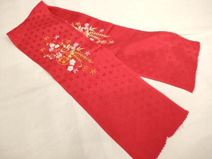 平和屋着物[]七五三　女の子　３歳　祝着　一つ身　半衿刺繍セット　飛鶴花文　金銀彩　洗える着物　AABJ5297ja