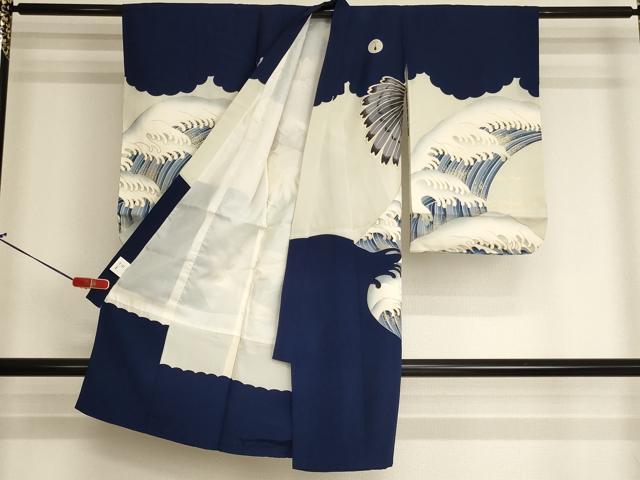 平和屋着物[]七五三　男の子　祝着　駒刺繍　鷹　立波文　富士山　金彩　逸品　AABJ5309ja
