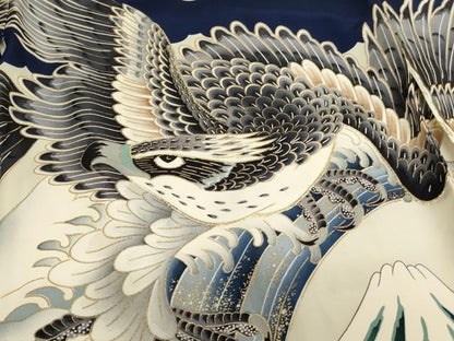 平和屋着物[]七五三　男の子　祝着　駒刺繍　鷹　立波文　富士山　金彩　逸品　AABJ5309ja