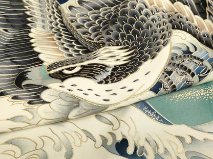 平和屋着物[]七五三　男の子　祝着　駒刺繍　鷹　立波文　富士山　金彩　逸品　AABJ5309ja
