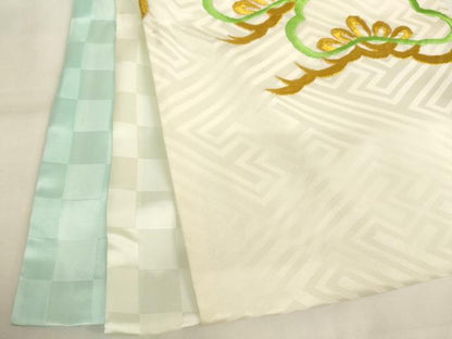 平和屋着物[]お宮参り　男の子　祝着　産着　初着　のしめ　総刺繍　鷹　暈し染め　金糸　逸品　AABJ5310ja