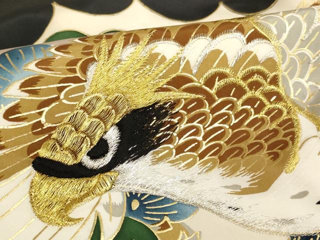 平和屋着物[]お宮参り　男の子　祝着　産着　初着　のしめ　鷹　風景松文　金銀糸　金彩　逸品　AABJ5312ja