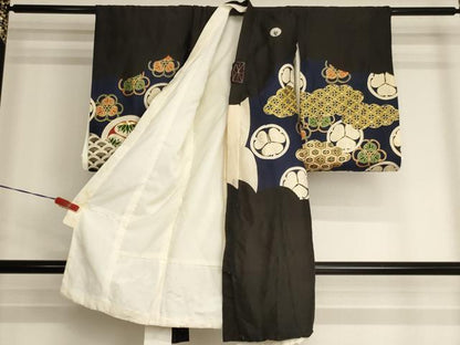 平和屋着物[]お宮参り　男の子　祝着　産着　初着　のしめ　鷹　三つ葉葵　金糸　金彩　逸品　AABJ5313ja