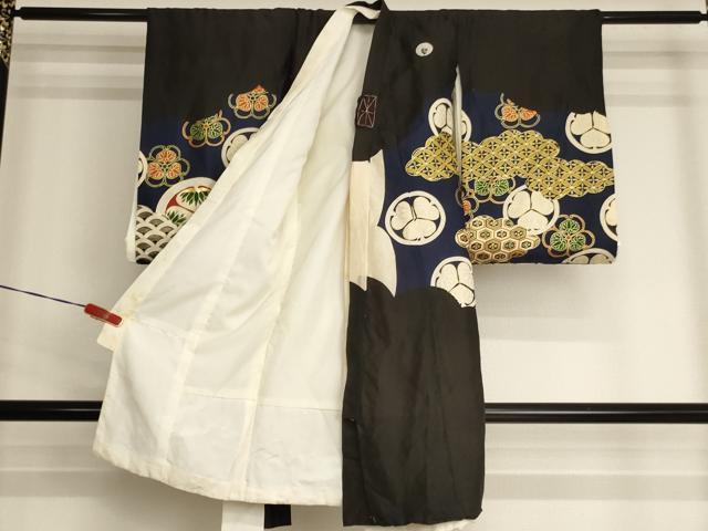 平和屋着物[]お宮参り　男の子　祝着　産着　初着　のしめ　鷹　三つ葉葵　金糸　金彩　逸品　AABJ5313ja
