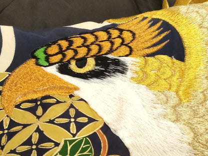 平和屋着物[]お宮参り　男の子　祝着　産着　初着　のしめ　鷹　三つ葉葵　金糸　金彩　逸品　AABJ5313ja