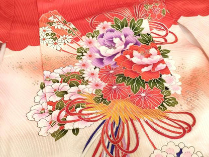 平和屋着物[]七五三　女の子　３歳　祝着　一つ身　薬玉文　暈し染め　金銀彩　逸品　AABJ5318ja
