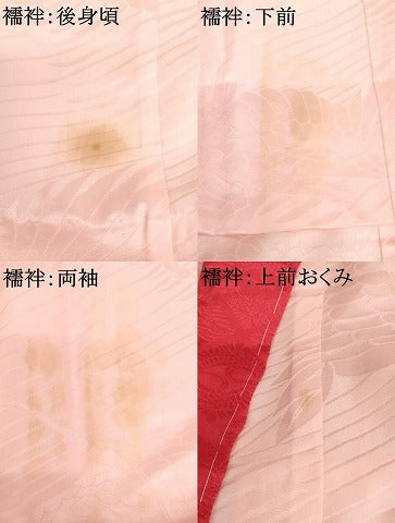 平和屋着物∵女の子　十三参り　子供　祝着・長襦袢（無双仕立て・半衿刺繍）・袋帯セット　総絞り　舞扇花文　逸品　AABJ5327ja
