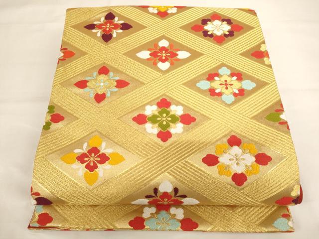 平和屋着物∵女の子　十三参り　子供　祝着・長襦袢（無双仕立て・半衿刺繍）・袋帯セット　総絞り　舞扇花文　逸品　AABJ5327ja
