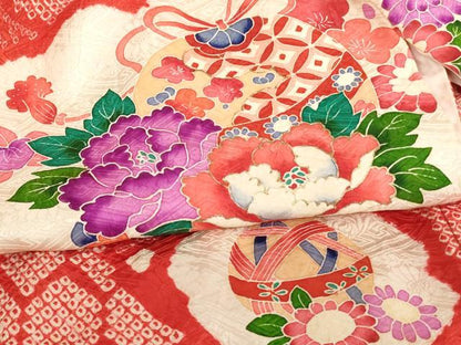 平和屋着物[]お宮参り　女の子　祝着　産着　初着　のしめ　総絞り　鈴花文　金彩　逸品　AABJ5328ja