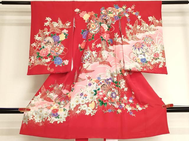 平和屋着物[]お宮参り　女の子　祝着　産着　初着　のしめ　花鼓飛鶴文　金彩　逸品　AABJ5329ja