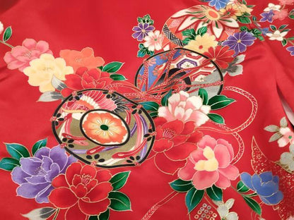 平和屋着物[]お宮参り　女の子　祝着　産着　初着　のしめ　花鼓飛鶴文　金彩　逸品　AABJ5329ja