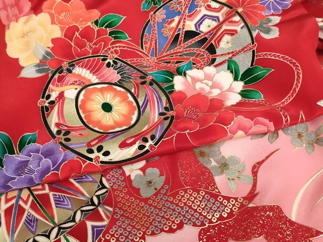 平和屋着物[]お宮参り　女の子　祝着　産着　初着　のしめ　花鼓飛鶴文　金彩　逸品　AABJ5329ja