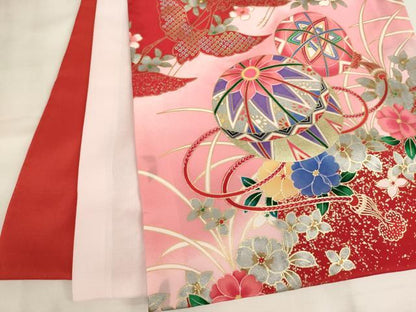 平和屋着物[]お宮参り　女の子　祝着　産着　初着　のしめ　花鼓飛鶴文　金彩　逸品　AABJ5329ja