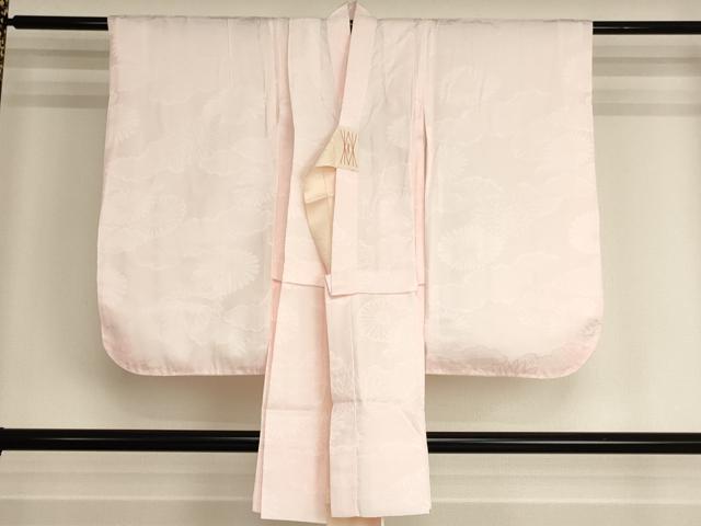 平和屋着物∵女の子　子供　長襦袢　袷　雲重ね菊地紋　薄桜色　AABJ5332ja