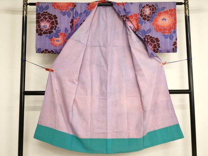 平和屋着物∵アンティーク　大正ロマン　女の子　子供　長襦袢　袷　舞花文　逸品　AABJ5333ja