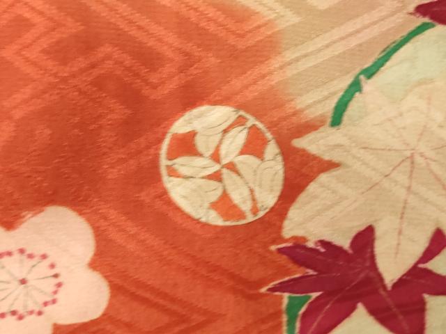 平和屋着物[]アンティーク　大正ロマン　七五三　女の子　３歳　祝着　一つ身　刺繍　飛鶴花丸文　金彩　逸品　AABJ5335ja