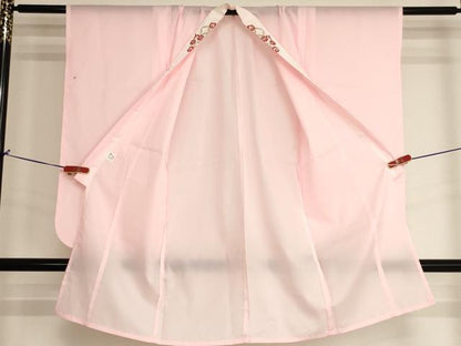 平和屋着物∵女の子　子供　長襦袢　単衣　鹿の子文　半衿刺繍　AABJ5340ja