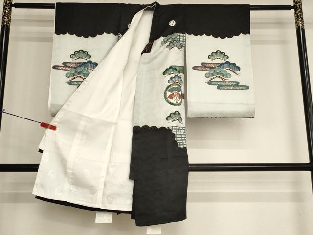 平和屋着物[]お宮参り　男の子　祝着　産着　初着　のしめ　鷹　吉祥楽器文　金彩　逸品　AABJ5342ja