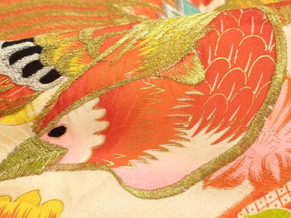 平和屋着物[]七五三　女の子　３歳　祝着　一つ身　刺繍　鳳凰牡丹文　金糸　金彩　逸品　AABJ5344ja