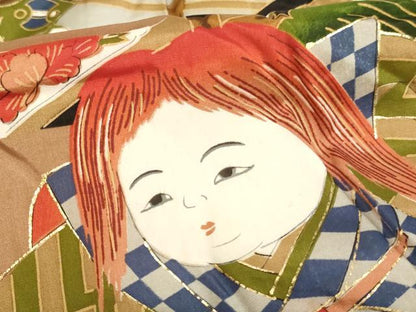 平和屋着物[]七五三　男の子　袖無し羽織　歌舞伎　金彩　逸品　AABJ5345ja