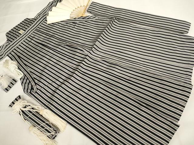平和屋着物[]七五三　男の子　行灯袴・小物セット　縞　AABJ5352ja