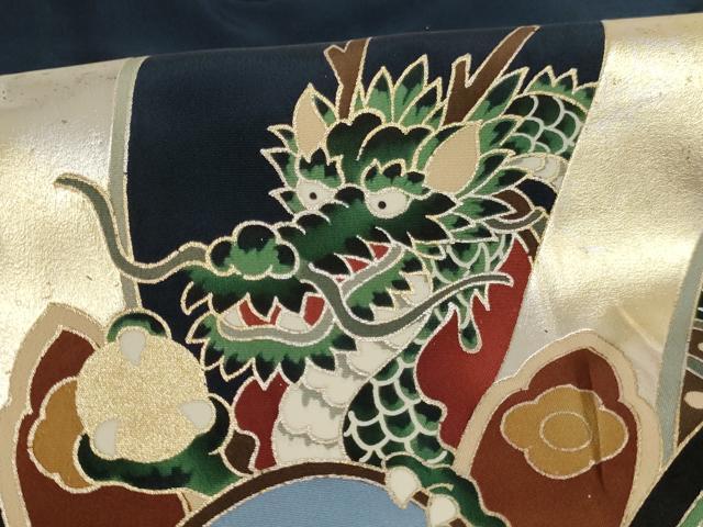 平和屋着物[]七五三　男の子　祝着　一つ身　兜　暈し染め　金銀彩　逸品　AABJ5354ja