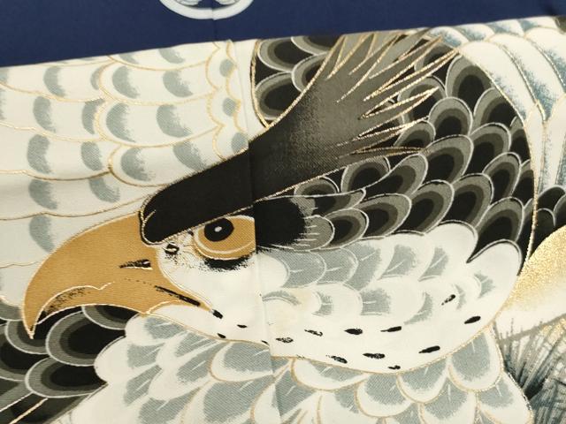 平和屋着物[]七五三　男の子　祝着・羽織・長襦袢（単衣）セット　鷹　松　金彩　AABJ5357ja