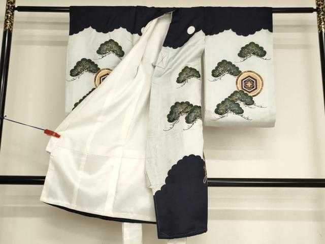 平和屋着物[]お宮参り　男の子　祝着　産着　初着　のしめ　兜　地紙風景文　金彩　逸品　AABJ5360ja
