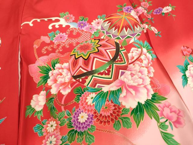 平和屋着物[]お宮参り　女の子　祝着　産着　初着　のしめ　花手毬文　鴛鴦　暈し染め　金銀彩　逸品　AABJ5362ja