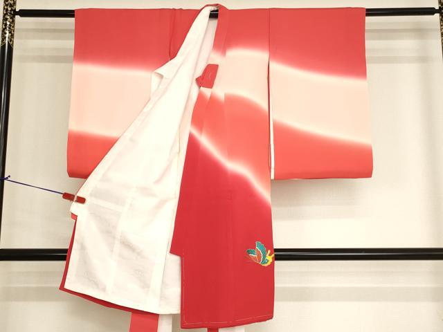 平和屋着物[]お宮参り　女の子　祝着　産着　初着　のしめ　総刺繍　駒刺繍　花籠舞蝶文　逸品　未使用　AABJ5363ja