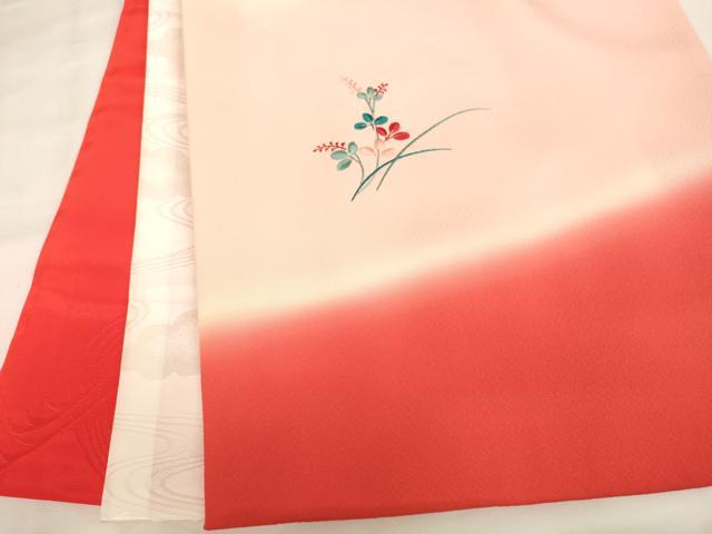 平和屋着物[]お宮参り　女の子　祝着　産着　初着　のしめ　総刺繍　駒刺繍　花籠舞蝶文　逸品　未使用　AABJ5363ja