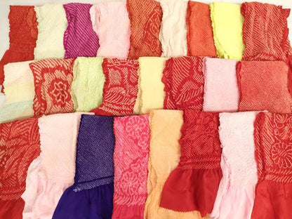平和屋着物[]七五三　女の子　和装小物　帯揚げ25枚セット　総絞り　中抜き絞り　正絹　逸品　AABJ5368ja