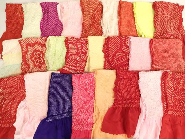 平和屋着物[]七五三　女の子　和装小物　帯揚げ25枚セット　総絞り　中抜き絞り　正絹　逸品　AABJ5368ja