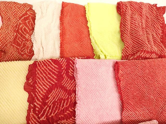 平和屋着物[]七五三　女の子　和装小物　帯揚げ25枚セット　総絞り　中抜き絞り　正絹　逸品　AABJ5368ja