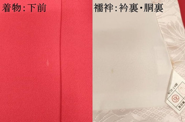 平和屋着物[]お宮参り　女の子　祝着　産着　初着　のしめ　花蝶文　手毬　暈し染め　金銀彩　逸品　未使用　AABJ5378ja