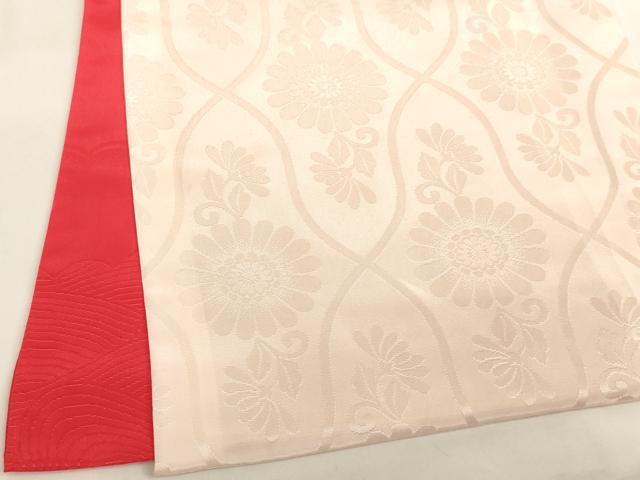 平和屋着物[]女の子 子供 長襦袢 袷 一つ身 菊地紋 薄桜色 半衿刺繍 洗える着物 AABJ5383ja