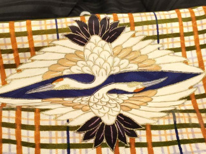 平和屋本店[]七五三　男の子　祝着・羽織・長襦袢・行灯袴・小物セット　向かい鶴菱文　金彩　箱付き　洗える着物　AABJ5385ja
