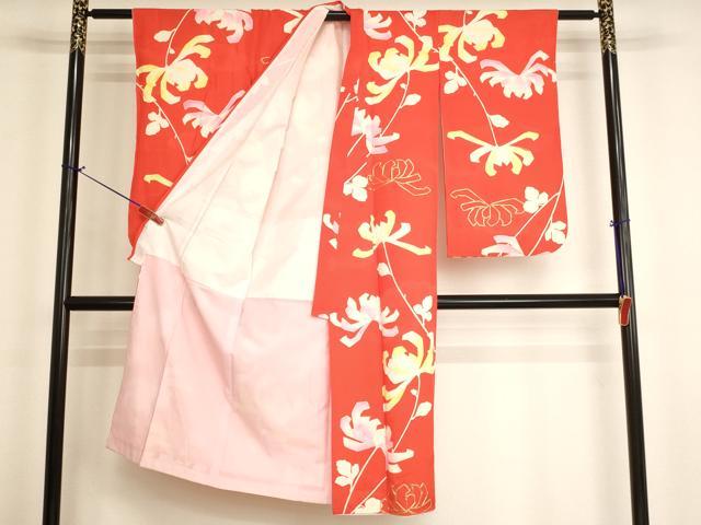 平和屋着物[]七五三　女の子　７歳　祝着　四つ身　駒刺繍　枝花文　金彩　逸品　AABJ5389ja