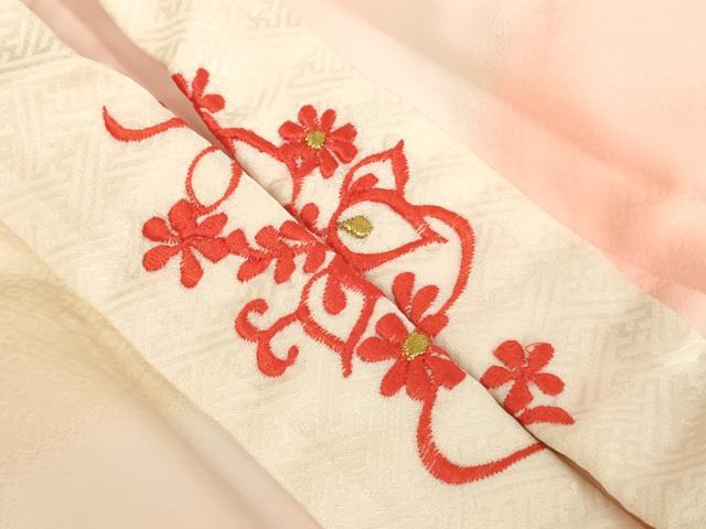 平和屋着物[]七五三　女の子　７歳　祝着　四つ身　長襦袢（無双仕立て・半衿刺繍）セット　雲重ね花手毬文　金彩　逸品　AABJ5393ja