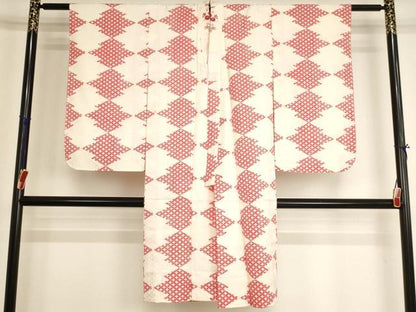 平和屋着物[]女の子 子供 長襦袢 袷 松皮菱七宝文 半衿刺繍 洗える着物 AABJ5395ja