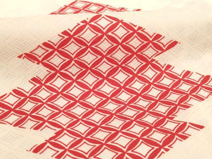 平和屋着物[]女の子 子供 長襦袢 袷 松皮菱七宝文 半衿刺繍 洗える着物 AABJ5395ja