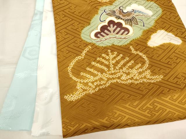 平和屋着物[]お宮参り　男の子　祝着　産着　初着　のしめ　絞り　兜　金彩　逸品　AABJ5396ja