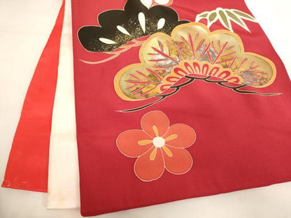 平和屋着物[]お宮参り　女の子　祝着　産着　初着　のしめ　松竹梅　金銀彩　逸品　未使用　AABJ5397ja