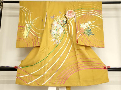 平和屋着物[]お宮参り　女の子　祝着　産着　初着　のしめ　花蝶文　金銀彩　逸品　未使用　AABJ5399ja