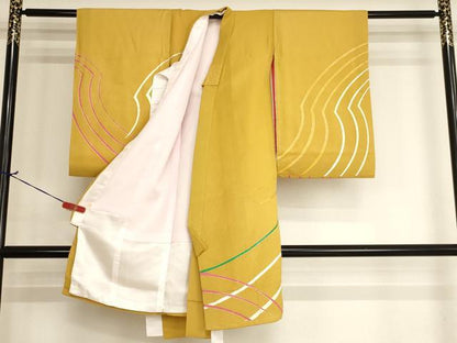 平和屋着物[]お宮参り　女の子　祝着　産着　初着　のしめ　花蝶文　金銀彩　逸品　未使用　AABJ5399ja