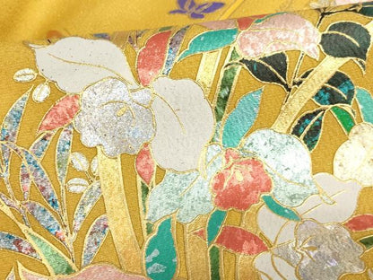 平和屋着物[]お宮参り　女の子　祝着　産着　初着　のしめ　花蝶文　金銀彩　逸品　未使用　AABJ5399ja