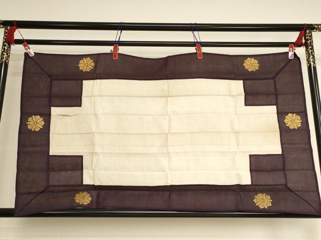 平和屋本店▼夏物 座具 刺繍 竜胆車 金糸 法衣 寺院 仏具 仏教 僧侶 神職 装束 AABJ5419ja