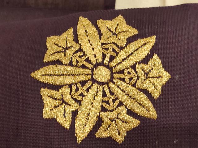 平和屋本店▼夏物 座具 刺繍 竜胆車 金糸 法衣 寺院 仏具 仏教 僧侶 神職 装束 AABJ5419ja