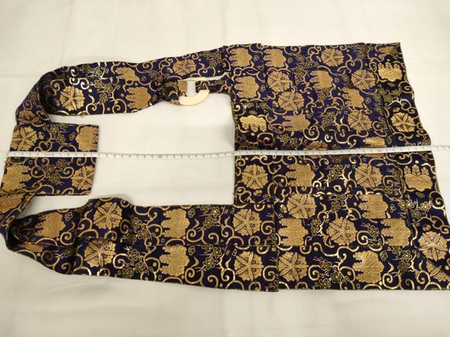 平和屋本店▼茶人　小野塚五条袈裟　絡子　金襴　両山紋　法衣　寺院　仏具　仏教　僧侶　神職　装束　AABJ5471ja